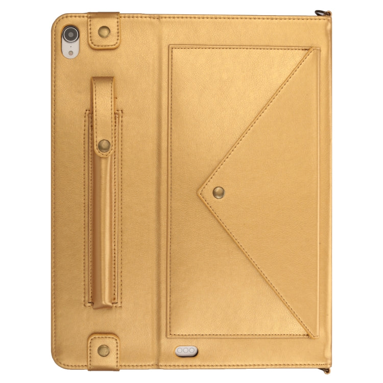 For iPad Pro 11 inch (2018) Envelope Horizontal Flip PU Leather Case with Card Slots & Pen Slots & Holder & Wallet & Photo Frame & Shoulder Strap