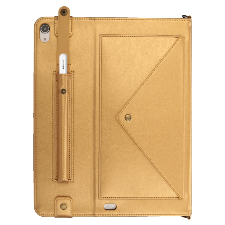 For iPad Pro 11 inch (2018) Envelope Horizontal Flip PU Leather Case with Card Slots & Pen Slots & Holder & Wallet & Photo Frame & Shoulder Strap