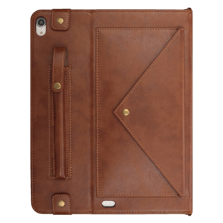 For iPad Pro 11 inch (2018) Envelope Horizontal Flip PU Leather Case with Card Slots & Pen Slots & Holder & Wallet & Photo Frame & Shoulder Strap