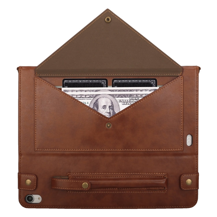 For iPad Pro 11 inch (2018) Envelope Horizontal Flip PU Leather Case with Card Slots & Pen Slots & Holder & Wallet & Photo Frame & Shoulder Strap