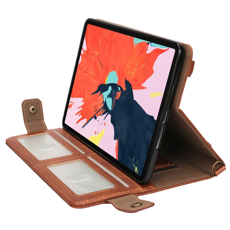 For iPad Pro 11 inch (2018) Envelope Horizontal Flip PU Leather Case with Card Slots & Pen Slots & Holder & Wallet & Photo Frame & Shoulder Strap