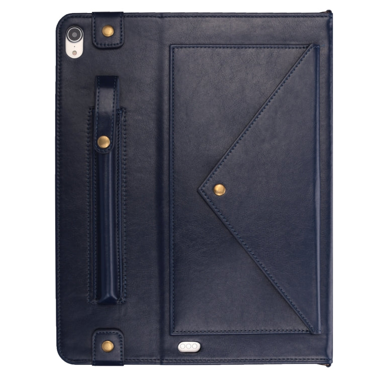 For iPad Pro 11 inch (2018) Envelope Horizontal Flip PU Leather Case with Card Slots & Pen Slots & Holder & Wallet & Photo Frame & Shoulder Strap