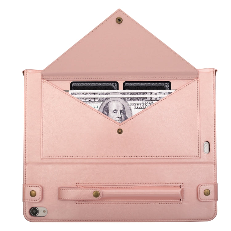 For iPad Pro 11 inch (2018) Envelope Horizontal Flip PU Leather Case with Card Slots & Pen Slots & Holder & Wallet & Photo Frame & Shoulder Strap