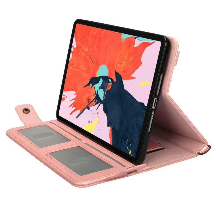 For iPad Pro 11 inch (2018) Envelope Horizontal Flip PU Leather Case with Card Slots & Pen Slots & Holder & Wallet & Photo Frame & Shoulder Strap