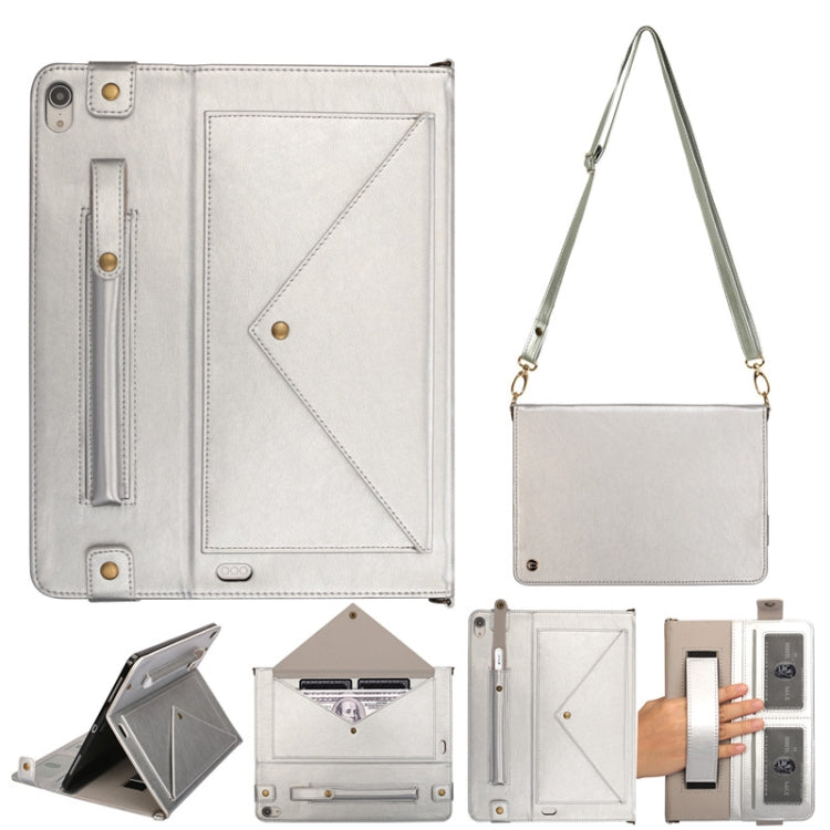 For iPad Pro 11 inch (2018) Envelope Horizontal Flip PU Leather Case with Card Slots & Pen Slots & Holder & Wallet & Photo Frame & Shoulder Strap