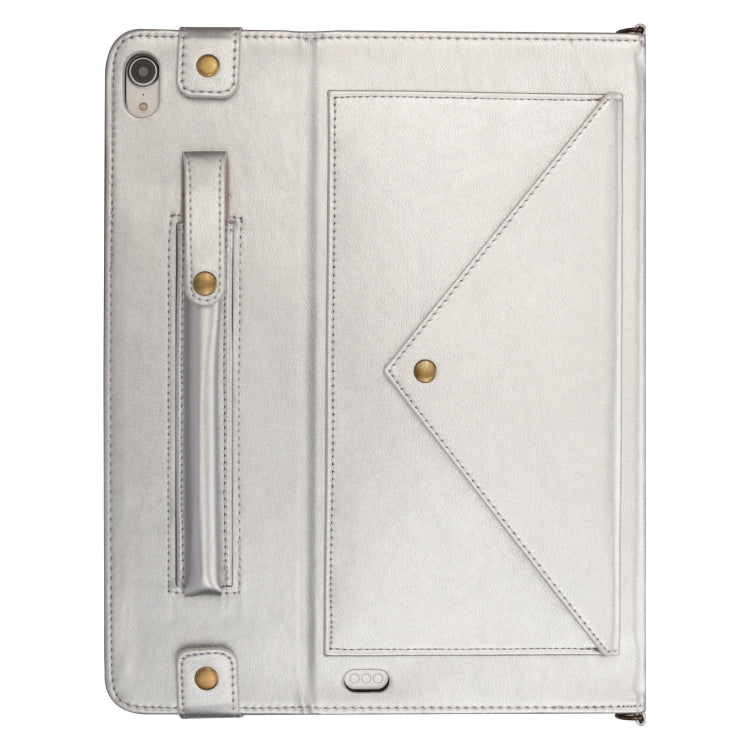 For iPad Pro 11 inch (2018) Envelope Horizontal Flip PU Leather Case with Card Slots & Pen Slots & Holder & Wallet & Photo Frame & Shoulder Strap