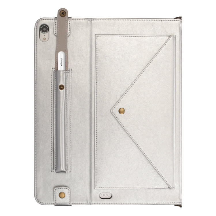 For iPad Pro 11 inch (2018) Envelope Horizontal Flip PU Leather Case with Card Slots & Pen Slots & Holder & Wallet & Photo Frame & Shoulder Strap