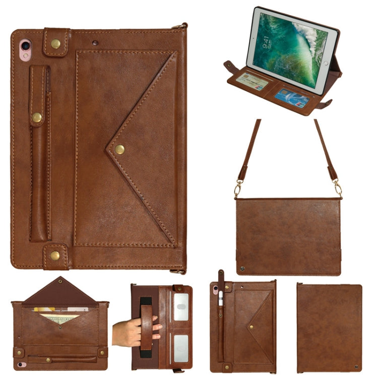 For iPad 10.5 inch Envelope Horizontal Flip PU Leather Case with Card Slots & Pen Slots & Holder & Wallet & Photo Frame & Shoulder Strap