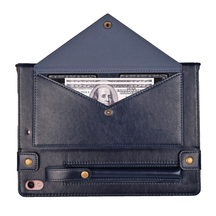 For iPad 10.5 inch Envelope Horizontal Flip PU Leather Case with Card Slots & Pen Slots & Holder & Wallet & Photo Frame & Shoulder Strap