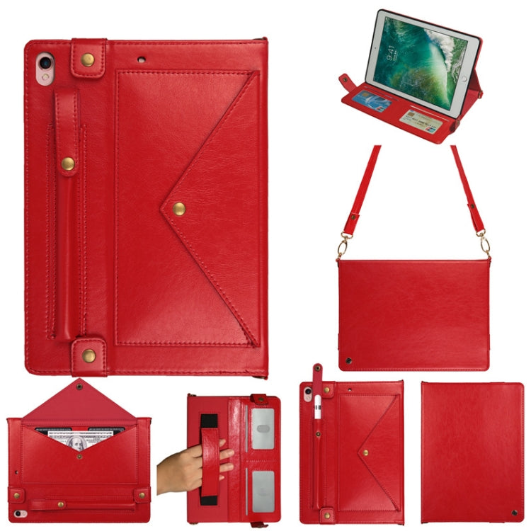 For iPad 10.5 inch Envelope Horizontal Flip PU Leather Case with Card Slots & Pen Slots & Holder & Wallet & Photo Frame & Shoulder Strap