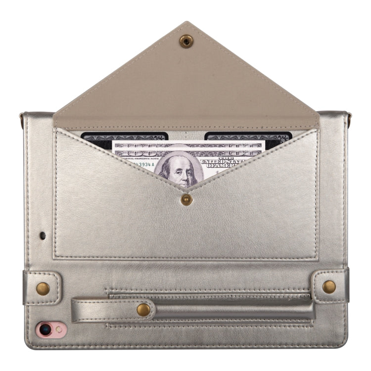 For iPad 10.5 inch Envelope Horizontal Flip PU Leather Case with Card Slots & Pen Slots & Holder & Wallet & Photo Frame & Shoulder Strap