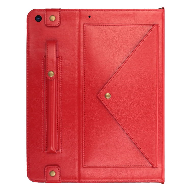 For iPad 10.2 2021 / 2020 / 2019 Envelope Horizontal Flip PU Leather Case with Card Slots & Pen Slots & Holder & Wallet & Photo Frame & Shoulder Strap