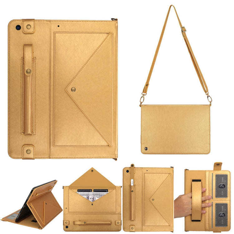 For iPad 10.2 2021 / 2020 / 2019 Envelope Horizontal Flip PU Leather Case with Card Slots & Pen Slots & Holder & Wallet & Photo Frame & Shoulder Strap