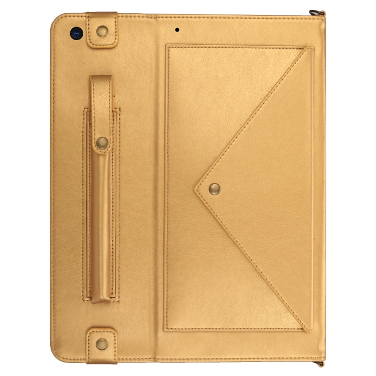 For iPad 10.2 2021 / 2020 / 2019 Envelope Horizontal Flip PU Leather Case with Card Slots & Pen Slots & Holder & Wallet & Photo Frame & Shoulder Strap