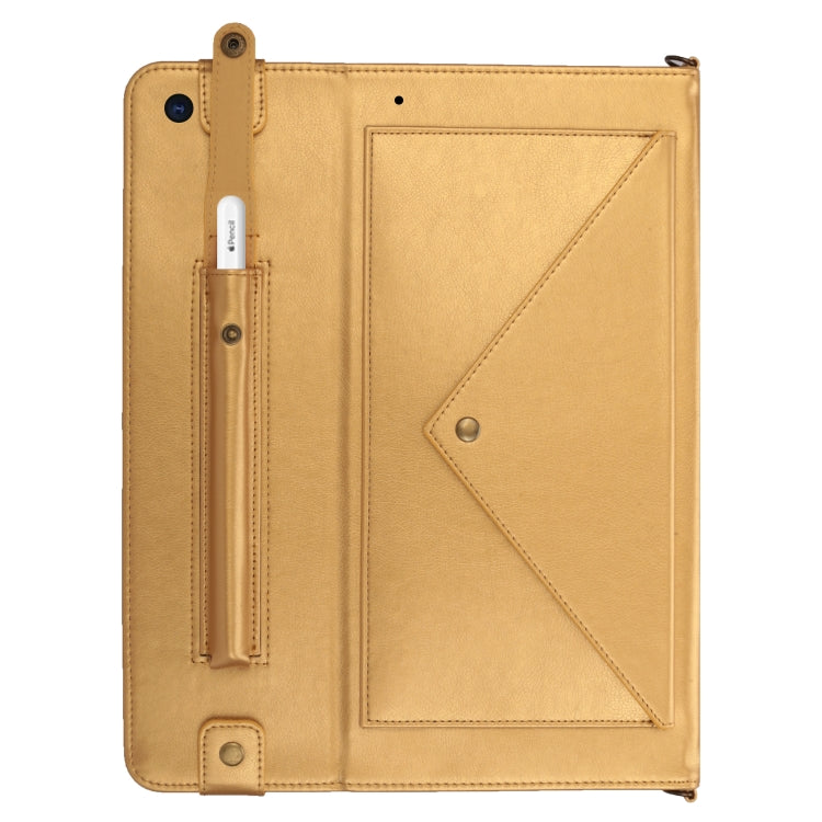 For iPad 10.2 2021 / 2020 / 2019 Envelope Horizontal Flip PU Leather Case with Card Slots & Pen Slots & Holder & Wallet & Photo Frame & Shoulder Strap