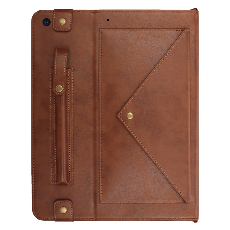 For iPad 10.2 2021 / 2020 / 2019 Envelope Horizontal Flip PU Leather Case with Card Slots & Pen Slots & Holder & Wallet & Photo Frame & Shoulder Strap