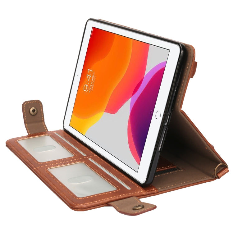 For iPad 10.2 2021 / 2020 / 2019 Envelope Horizontal Flip PU Leather Case with Card Slots & Pen Slots & Holder & Wallet & Photo Frame & Shoulder Strap
