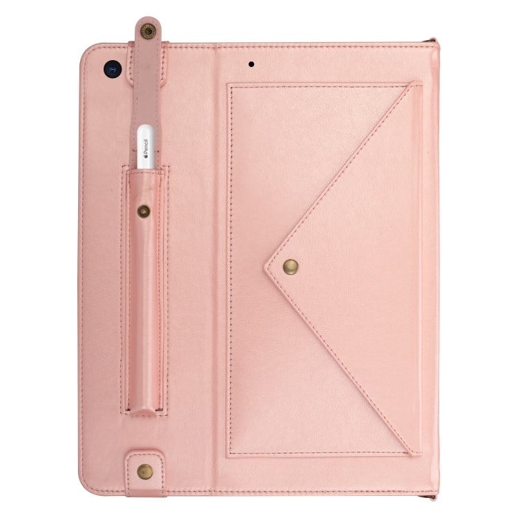 For iPad 10.2 2021 / 2020 / 2019 Envelope Horizontal Flip PU Leather Case with Card Slots & Pen Slots & Holder & Wallet & Photo Frame & Shoulder Strap