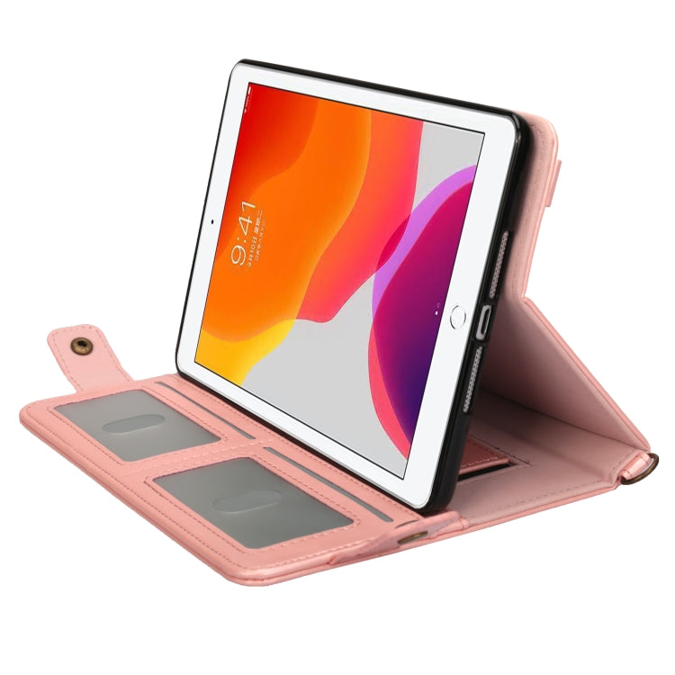 For iPad 10.2 2021 / 2020 / 2019 Envelope Horizontal Flip PU Leather Case with Card Slots & Pen Slots & Holder & Wallet & Photo Frame & Shoulder Strap