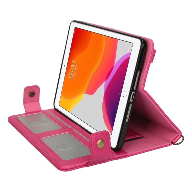 For iPad 10.2 2021 / 2020 / 2019 Envelope Horizontal Flip PU Leather Case with Card Slots & Pen Slots & Holder & Wallet & Photo Frame & Shoulder Strap