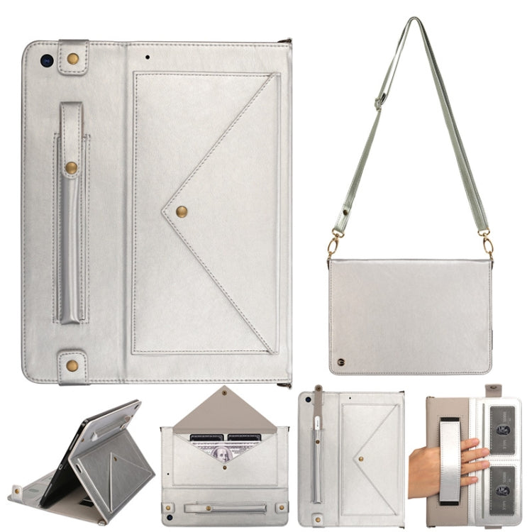 For iPad 10.2 2021 / 2020 / 2019 Envelope Horizontal Flip PU Leather Case with Card Slots & Pen Slots & Holder & Wallet & Photo Frame & Shoulder Strap