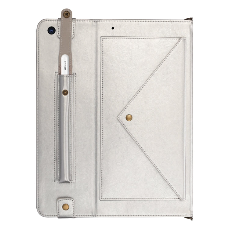 For iPad 10.2 2021 / 2020 / 2019 Envelope Horizontal Flip PU Leather Case with Card Slots & Pen Slots & Holder & Wallet & Photo Frame & Shoulder Strap