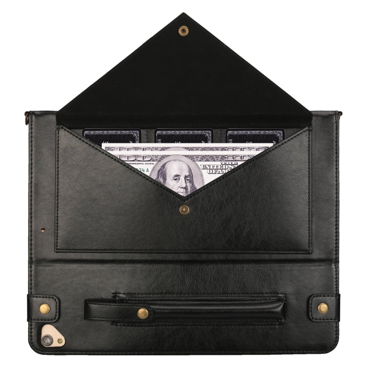 For iPad Pro 12.9 inch (2017) Envelope Horizontal Flip PU Leather Case with Card Slots & Pen Slots & Holder & Wallet & Photo Frame & Shoulder Strap