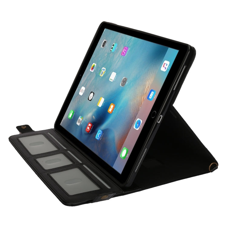 For iPad Pro 12.9 inch (2017) Envelope Horizontal Flip PU Leather Case with Card Slots & Pen Slots & Holder & Wallet & Photo Frame & Shoulder Strap