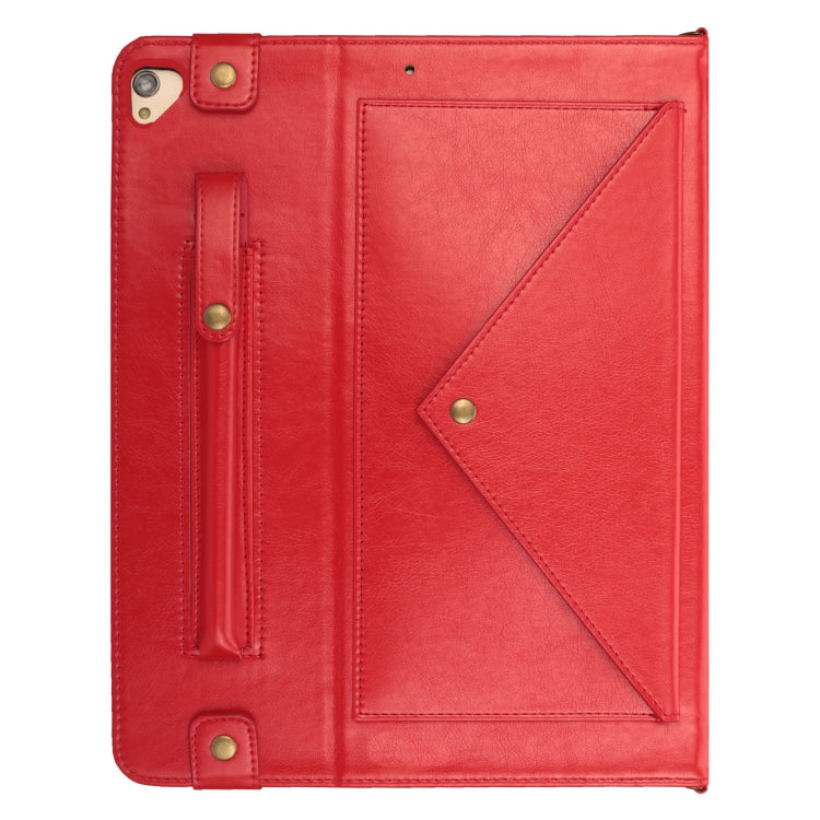 For iPad Pro 12.9 inch (2017) Envelope Horizontal Flip PU Leather Case with Card Slots & Pen Slots & Holder & Wallet & Photo Frame & Shoulder Strap