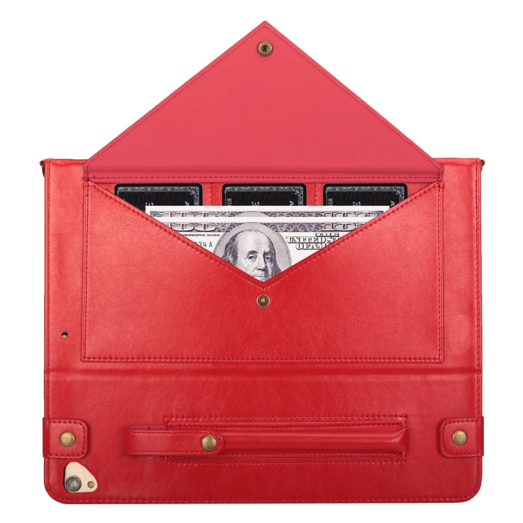 For iPad Pro 12.9 inch (2017) Envelope Horizontal Flip PU Leather Case with Card Slots & Pen Slots & Holder & Wallet & Photo Frame & Shoulder Strap