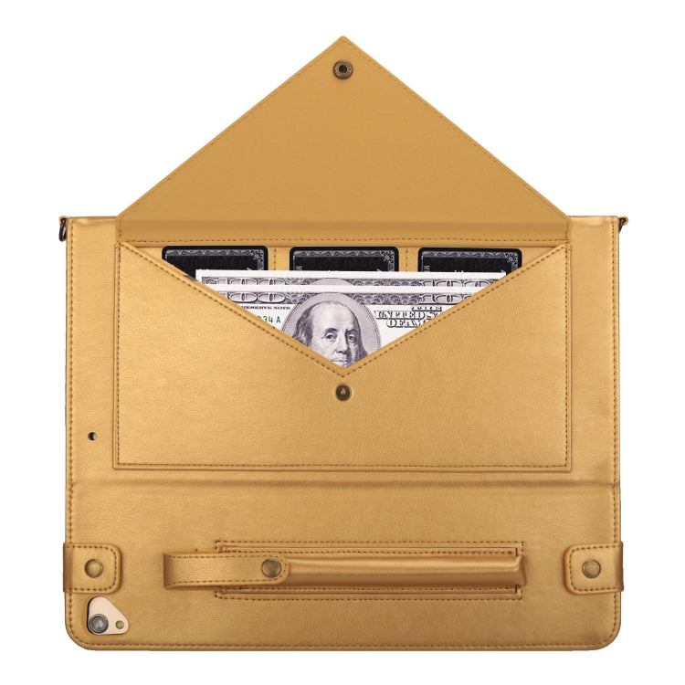 For iPad Pro 12.9 inch (2017) Envelope Horizontal Flip PU Leather Case with Card Slots & Pen Slots & Holder & Wallet & Photo Frame & Shoulder Strap