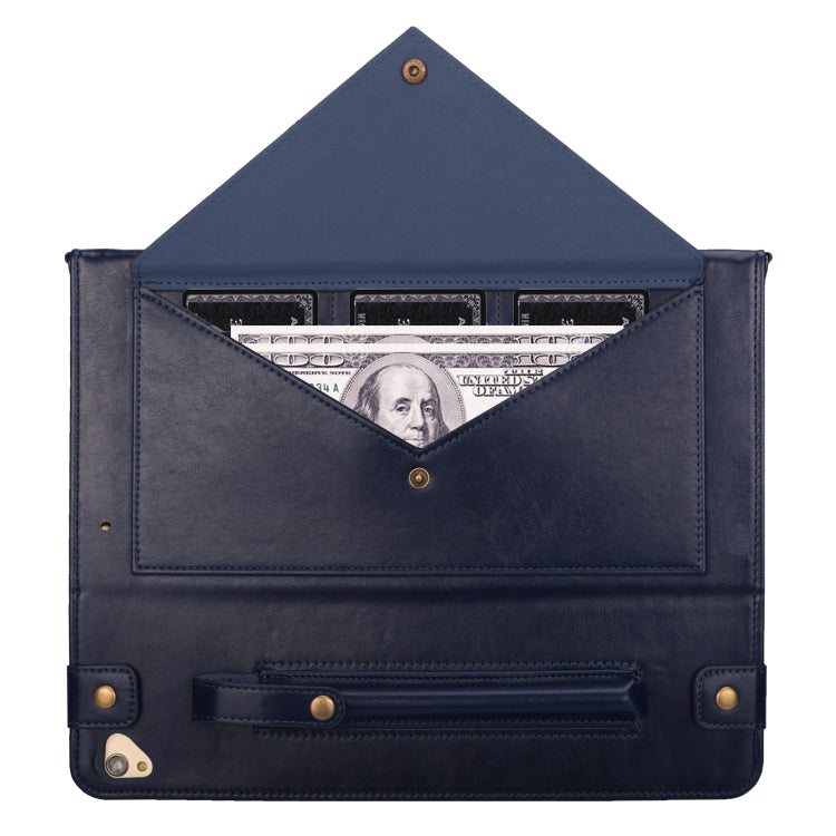 For iPad Pro 12.9 inch (2017) Envelope Horizontal Flip PU Leather Case with Card Slots & Pen Slots & Holder & Wallet & Photo Frame & Shoulder Strap