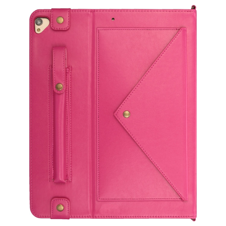 For iPad Pro 12.9 inch (2017) Envelope Horizontal Flip PU Leather Case with Card Slots & Pen Slots & Holder & Wallet & Photo Frame & Shoulder Strap