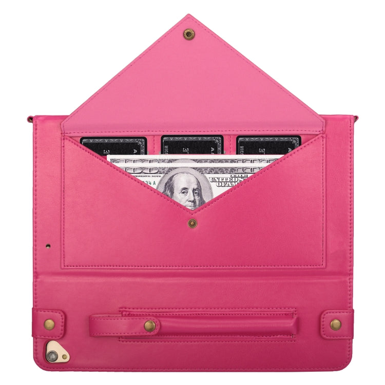 For iPad Pro 12.9 inch (2017) Envelope Horizontal Flip PU Leather Case with Card Slots & Pen Slots & Holder & Wallet & Photo Frame & Shoulder Strap