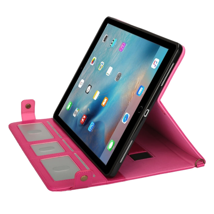 For iPad Pro 12.9 inch (2017) Envelope Horizontal Flip PU Leather Case with Card Slots & Pen Slots & Holder & Wallet & Photo Frame & Shoulder Strap