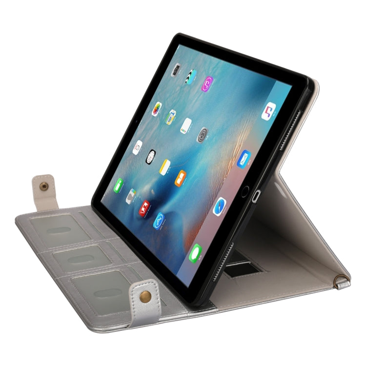 For iPad Pro 12.9 inch (2017) Envelope Horizontal Flip PU Leather Case with Card Slots & Pen Slots & Holder & Wallet & Photo Frame & Shoulder Strap