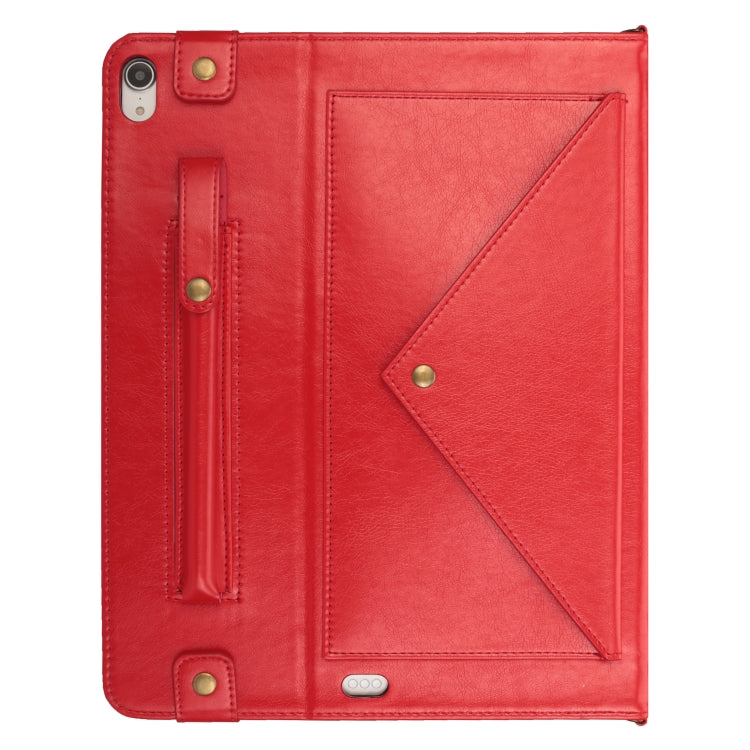 For iPad Pro 12.9 inch (2018) Envelope Horizontal Flip PU Leather Case with Card Slots & Pen Slots & Holder & Wallet & Photo Frame & Shoulder Strap