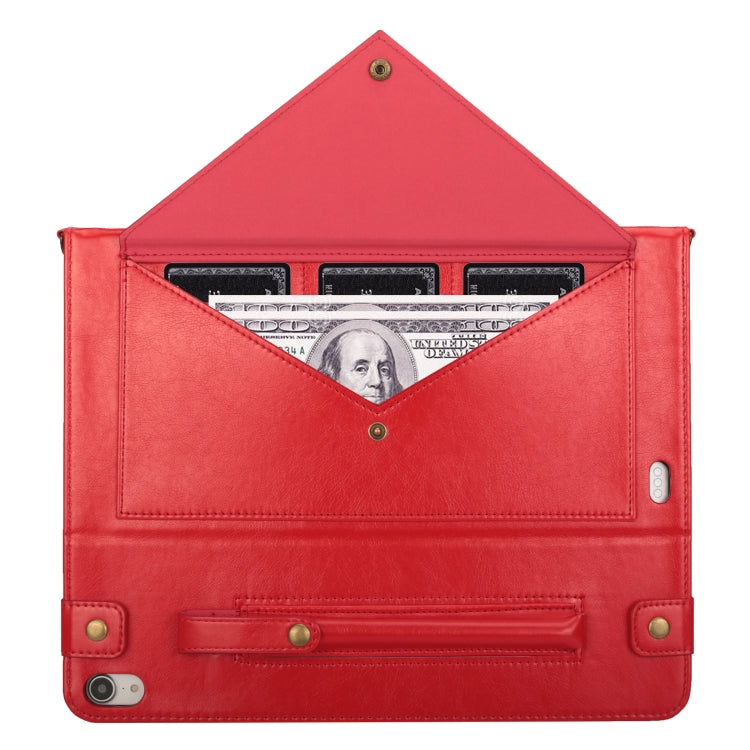 For iPad Pro 12.9 inch (2018) Envelope Horizontal Flip PU Leather Case with Card Slots & Pen Slots & Holder & Wallet & Photo Frame & Shoulder Strap