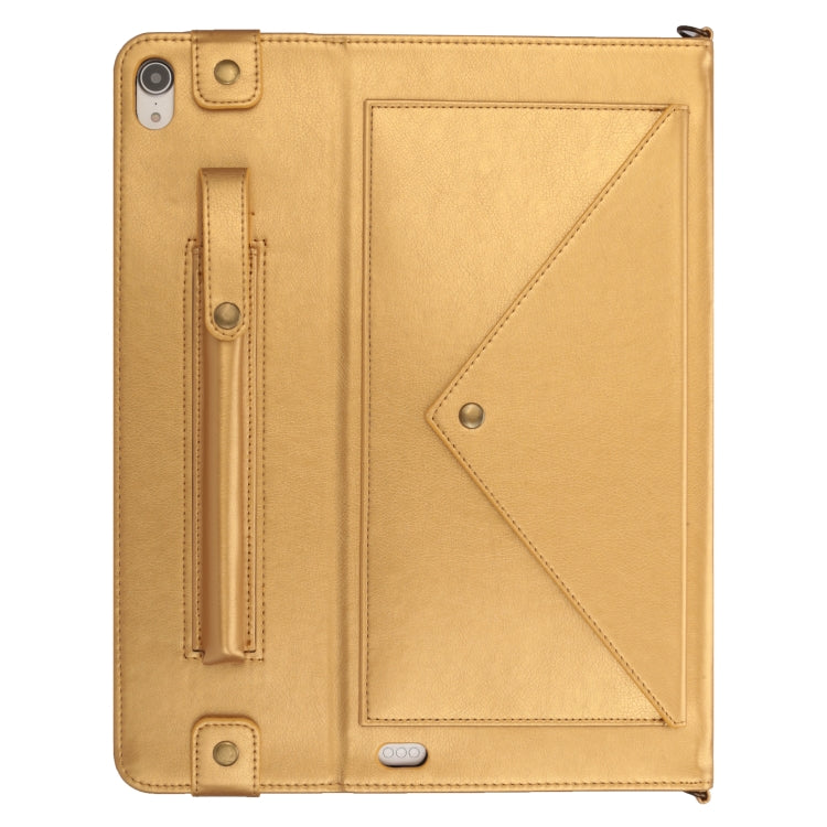For iPad Pro 12.9 inch (2018) Envelope Horizontal Flip PU Leather Case with Card Slots & Pen Slots & Holder & Wallet & Photo Frame & Shoulder Strap