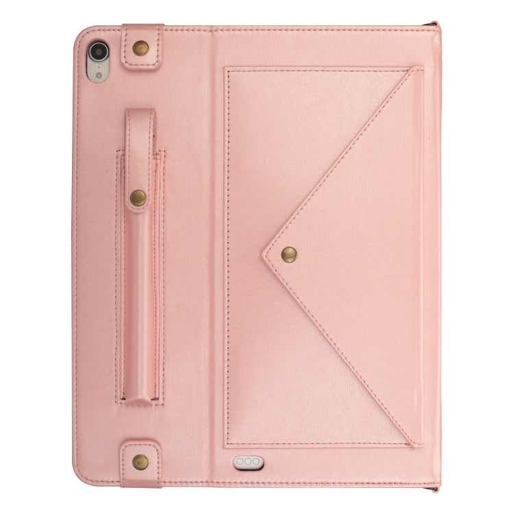 For iPad Pro 12.9 inch (2018) Envelope Horizontal Flip PU Leather Case with Card Slots & Pen Slots & Holder & Wallet & Photo Frame & Shoulder Strap