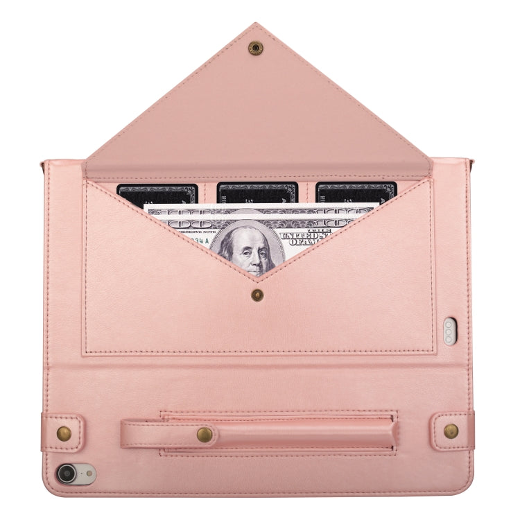 For iPad Pro 12.9 inch (2018) Envelope Horizontal Flip PU Leather Case with Card Slots & Pen Slots & Holder & Wallet & Photo Frame & Shoulder Strap