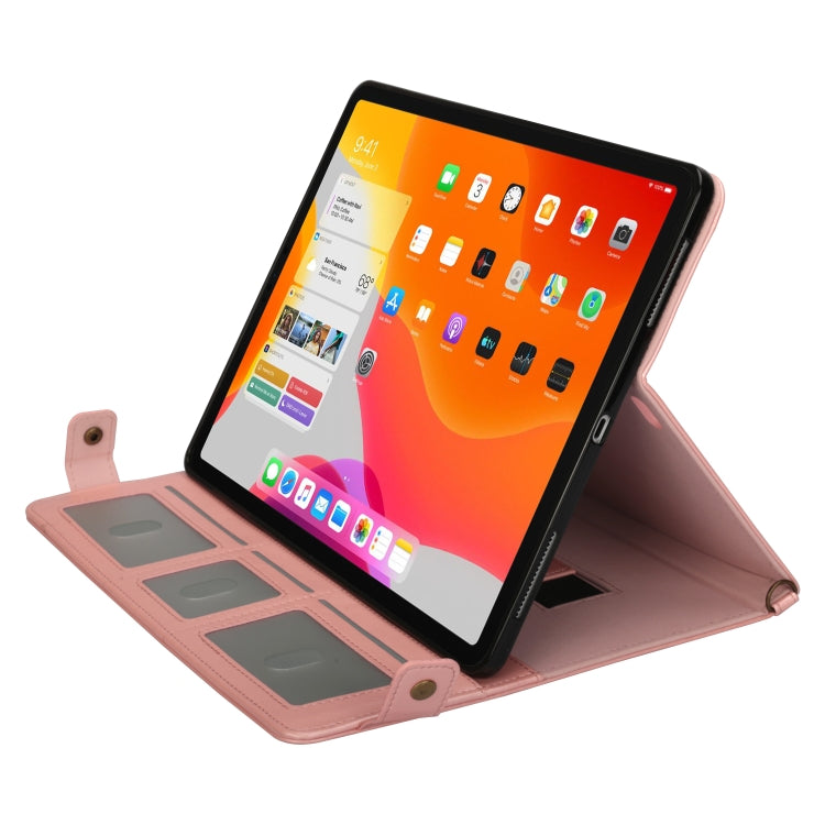 For iPad Pro 12.9 inch (2018) Envelope Horizontal Flip PU Leather Case with Card Slots & Pen Slots & Holder & Wallet & Photo Frame & Shoulder Strap