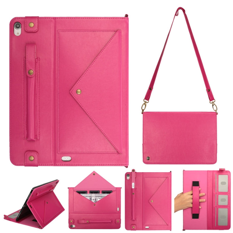 For iPad Pro 12.9 inch (2018) Envelope Horizontal Flip PU Leather Case with Card Slots & Pen Slots & Holder & Wallet & Photo Frame & Shoulder Strap