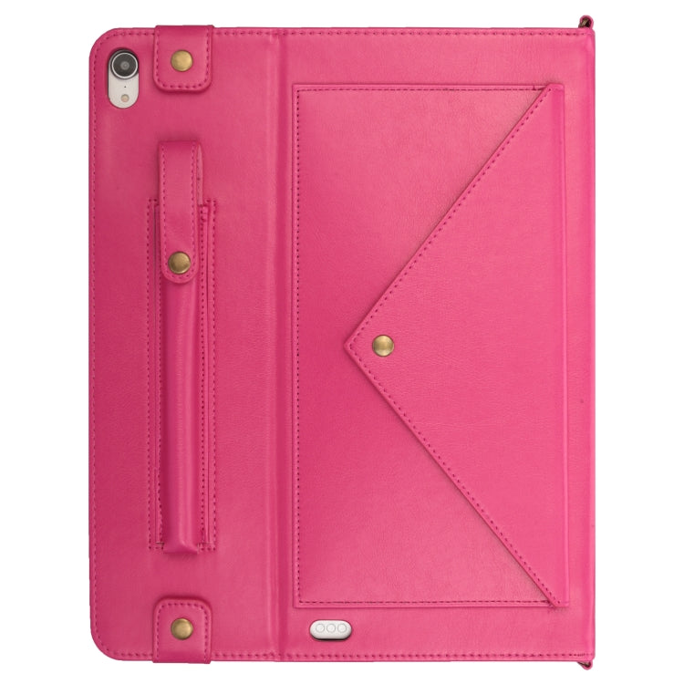 For iPad Pro 12.9 inch (2018) Envelope Horizontal Flip PU Leather Case with Card Slots & Pen Slots & Holder & Wallet & Photo Frame & Shoulder Strap
