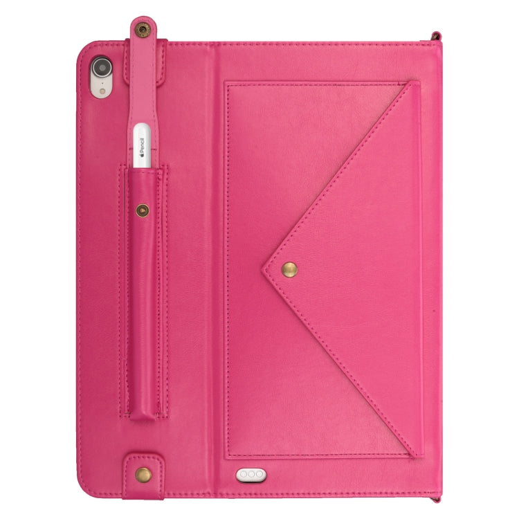 For iPad Pro 12.9 inch (2018) Envelope Horizontal Flip PU Leather Case with Card Slots & Pen Slots & Holder & Wallet & Photo Frame & Shoulder Strap