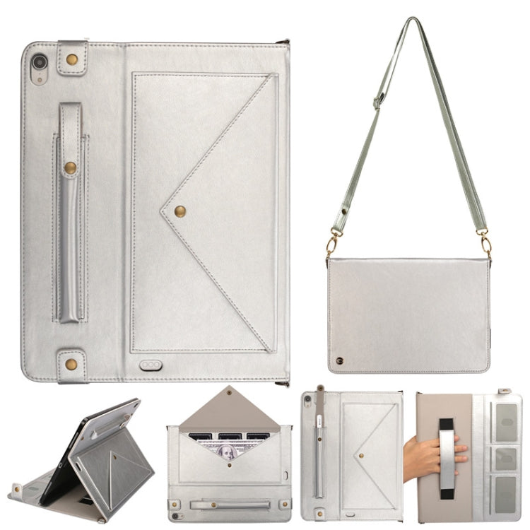 For iPad Pro 12.9 inch (2018) Envelope Horizontal Flip PU Leather Case with Card Slots & Pen Slots & Holder & Wallet & Photo Frame & Shoulder Strap