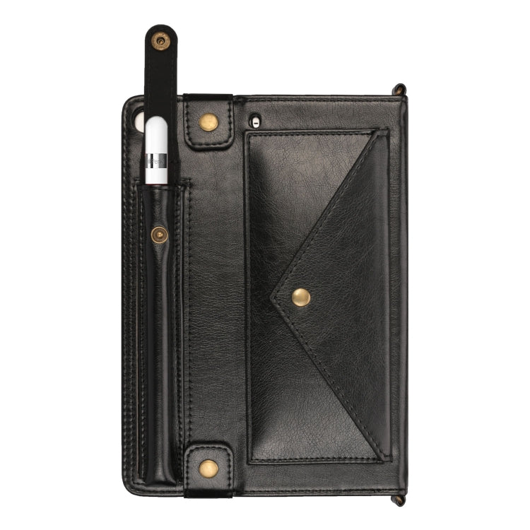 For iPad mini 5 / 4 / 3 / 2 / 1 Envelope Horizontal Flip PU Leather Case with Card Slots & Pen Slots & Holder & Wallet & Photo Frame & Shoulder Strap