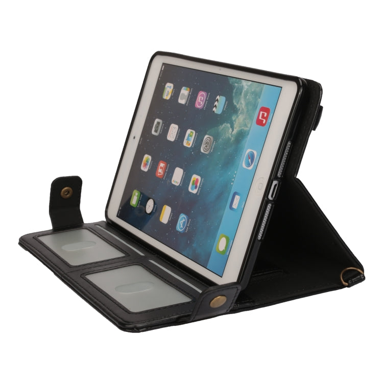 For iPad mini 5 / 4 / 3 / 2 / 1 Envelope Horizontal Flip PU Leather Case with Card Slots & Pen Slots & Holder & Wallet & Photo Frame & Shoulder Strap