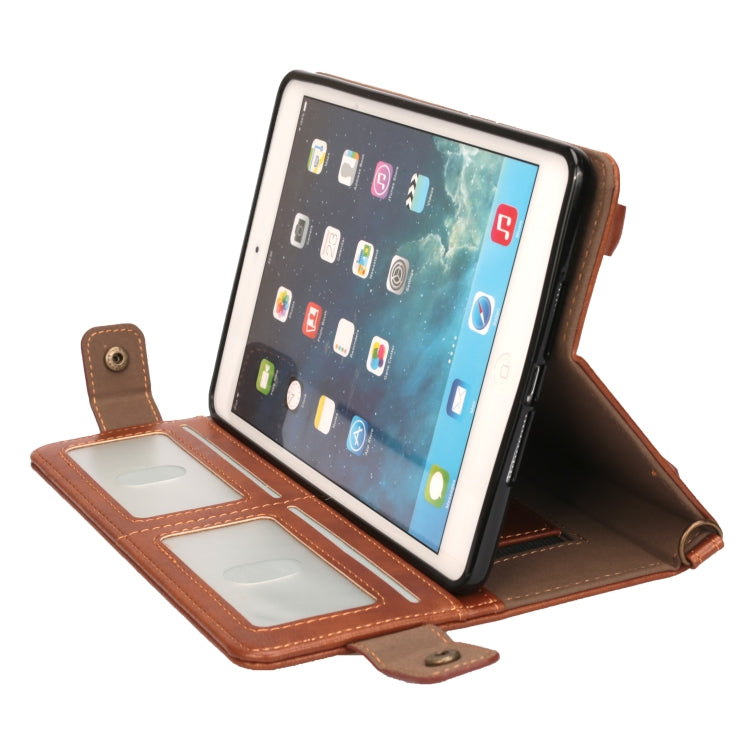 For iPad mini 5 / 4 / 3 / 2 / 1 Envelope Horizontal Flip PU Leather Case with Card Slots & Pen Slots & Holder & Wallet & Photo Frame & Shoulder Strap