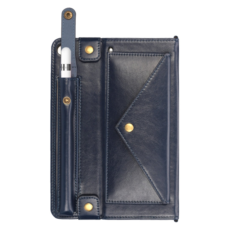 For iPad mini 5 / 4 / 3 / 2 / 1 Envelope Horizontal Flip PU Leather Case with Card Slots & Pen Slots & Holder & Wallet & Photo Frame & Shoulder Strap